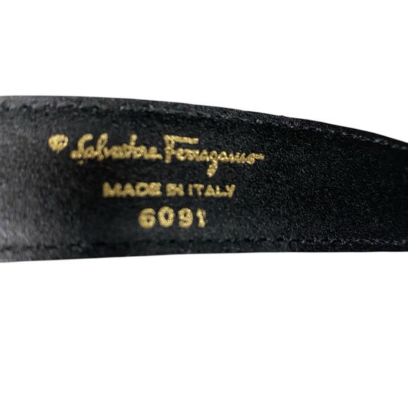 Women\'s Salvatore Ferragamo Double-Gancini Dark Brown Leather Belt Size 75
